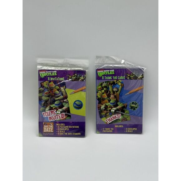 Teenage Mutant Ninja Turtles  invitation & thank you cards - Picture 1 of 3